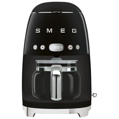 Image 1 of 8.. Smeg 50's Style Programmable Drip Coffee Maker - 10-Cup - Black