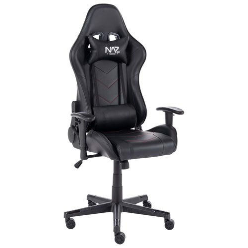 Image 1 de 13.. Fauteuil de jeu ergonomique à dossier haut en similicuir série Pro de Naz - Noir