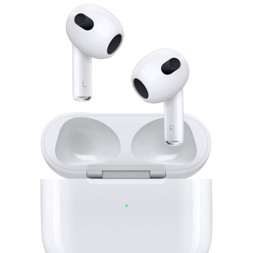 Image 1 de 1.. Boîte ouverte - Écouteurs boutons 100 % sans fil AirPods d'Apple avec étui de recharge Lightning - Blanc
