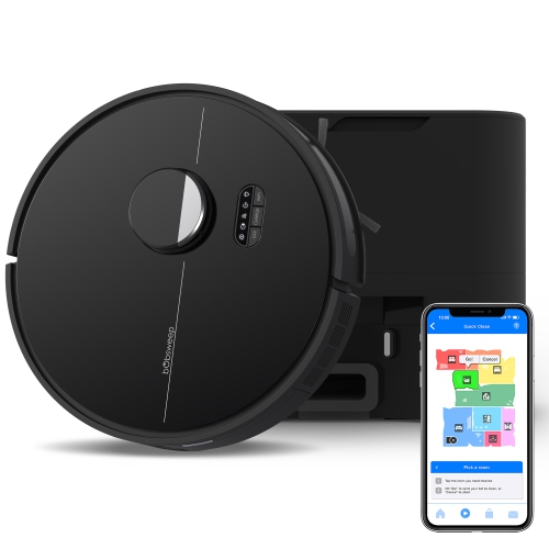 Image 1 of 7.. Open Box - bObsweep Dustin Self-Emptying Robot Vacuum & Mop, Night -1 Year Warranty